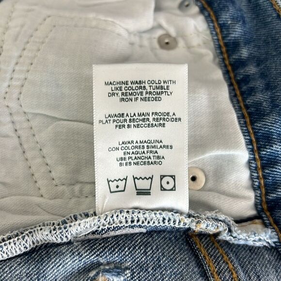 NWT Re/Done 70s High Rise Stove Pipe frayed straight-leg jeans Size 28 - Picture 9 of 12